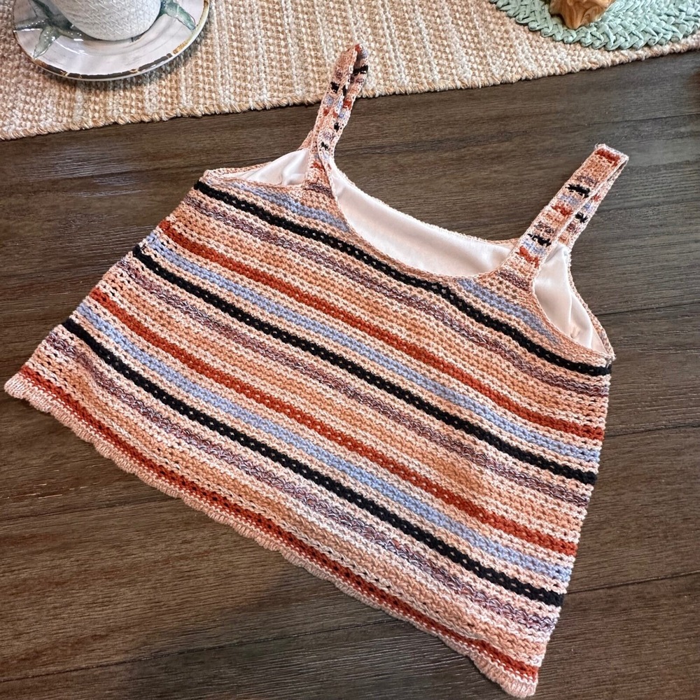 Two Striped Knit Cropped Summer Tank Tops Hollister/ Jessica Simpson Size L - Picture 8 of 16